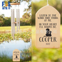 Pet Memorial Wind Chime with Engraving - DIY Metal Aluminum Tube Wind Bell for Cats and Dogs
