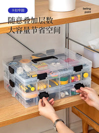 Multi-Grid Portable Transparent Storage Box for Small Parts, Screws, Electronic Components, and Building Blocks