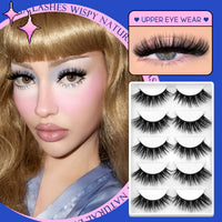 GROINNEYA 5 Pairs Natural B-Curl Baby False Eyelashes for Asian Eyes