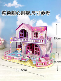 Kids 3D Puzzle House Model Double-Layer Villa Building Toy for Girls 8-10 Year Old Birthday Gift