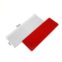 Vehicle Inspection Reflective Plate for Trucks, Red/White Plastic Reflective Sticker with Adhesive