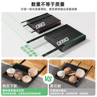 Under Sink Pull-Out Cabinet Organizer with Silent Glides, Expandable Storage Rack for Kitchen and Bathroom