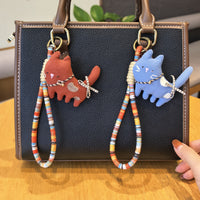 Handmade Fabric Cat Keychain Charm for Bags and Gifts