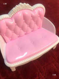 Dollhouse Miniature European Style Sofa and Chaise Lounge Set for Living Room Decor