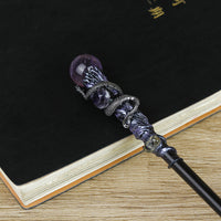 Crystal Element Magic Ritual Wand Wooden Stick for DIY Crafts and Fairy Props
