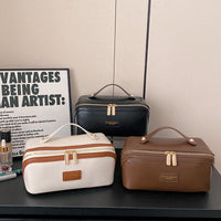Fashion PU Leather Cosmetic Bag Portable Travel Makeup Organizer Large Capacity Toiletry Pouch for Women