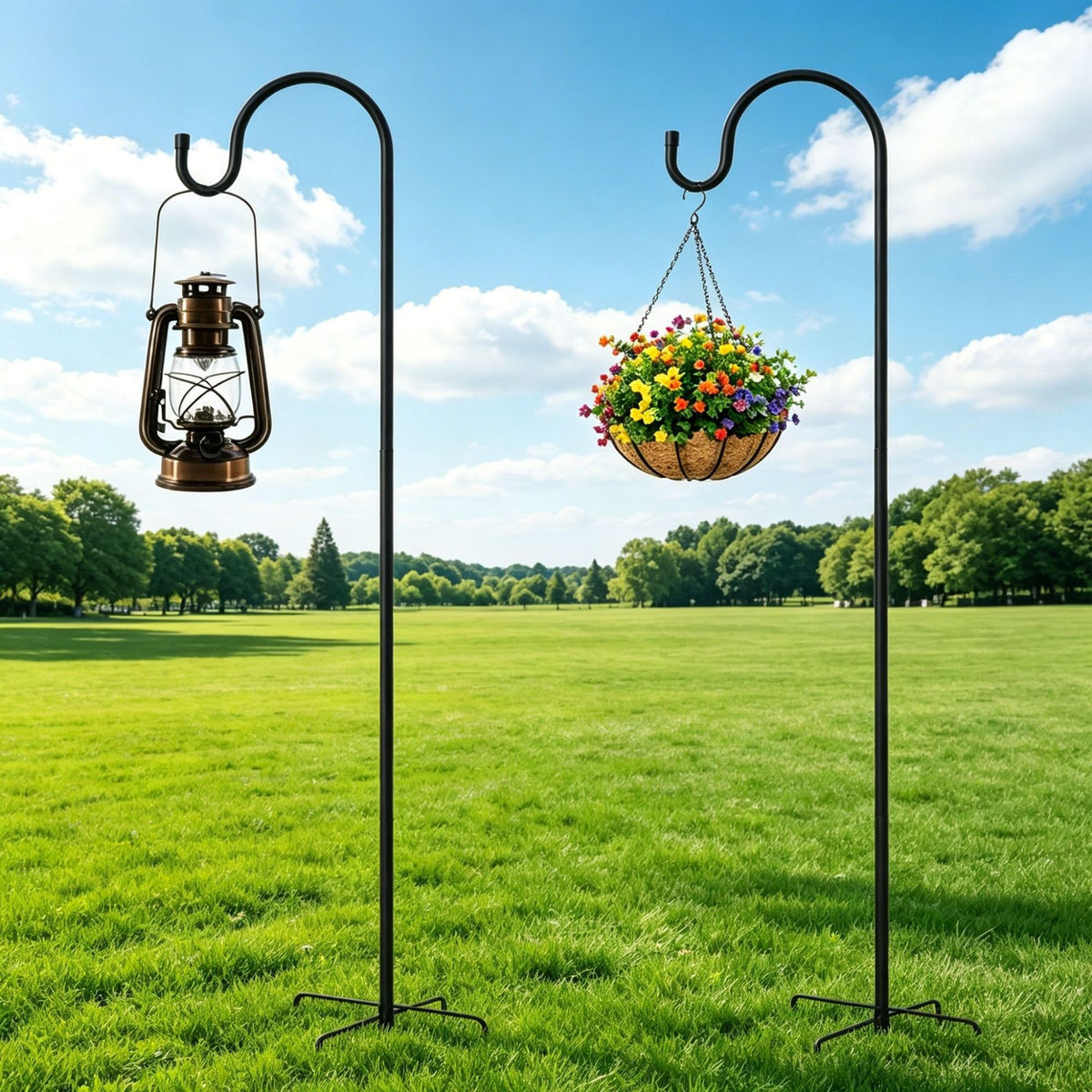 Shepherd Hook Outdoor Garden Stake for Bird Feeders, Lanterns, and Wedding Decor