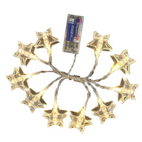 Christmas LED Photo Clip String Lights with Snowflake & Star Shapes, Battery Operated for Wall Decor
