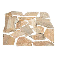 Irregular Yellow Wood Grain Slate Wall Stone for Patios and Gardens