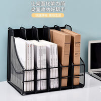 Multi-Layer Metal Mesh Desk File Organizer for Office and School Supplies