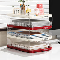Desktop File Organizer Rack for Office Supplies, A4 Paper Storage Shelf, Desk Storage Cabinet