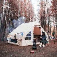 Inflatable Cotton Canvas Tent for Outdoor Camping 5-8 Person