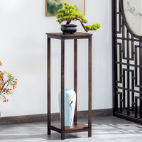 Bamboo Plant Stand with Storage Shelf for Living Room Balcony