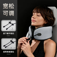 U-Shaped Travel Neck Pillow with Storage Box, Hooded or Non-Hooded Options