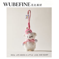 Cute Crocheted Sheep Keychain Plush Doll Backpack Charm for Couples