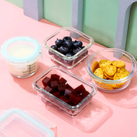 Baby Food Storage Containers, Steamable Glass Freezer Meal Prep Set with Lids