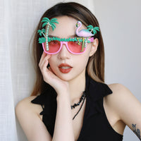 Hawaiian Beach Tropical Flamingo Party Glasses