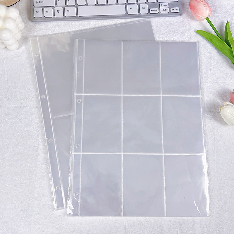 A4 9-Pocket Photo Album Pages for 3-inch Cards, Large Capacity Refill Sleeves