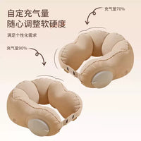 Flocked Press-Type Inflatable U-Shaped Travel Pillow