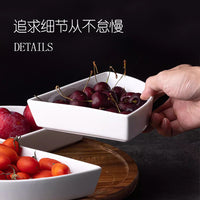 Rotating Wooden Serving Platter with Ceramic Compartments for Snacks and Candies