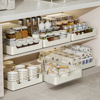 Pull-Out Stainless Steel Cabinet Organizer for Kitchen Seasoning, Dishes, and Bowls