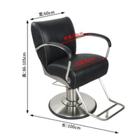 Professional Hydraulic Reclining Barber Chair for Salon, Swivel Hair Styling Chair with Stainless Steel Base