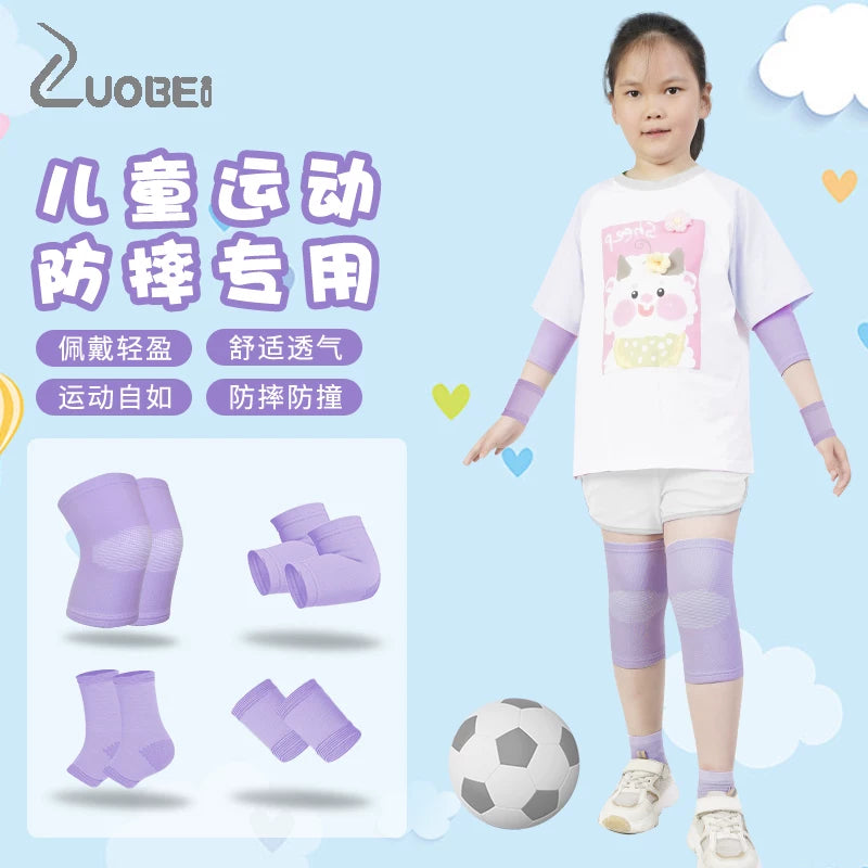 Kids' Sports Knee and Elbow Pads Set for Dance, Running, and Basketball