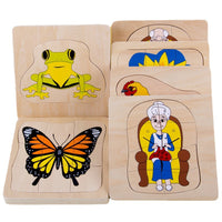 Montessori Multi-Layer Puzzle Board for Kids, Educational Cognitive Toy for Animal and Plant Life Cycles