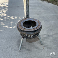 Portable Outdoor Wood Burning Stove with Thickened Hub and Deepened Firebox for Camping and Farm Cooking