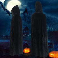Halloween Velvet Hooded Cloak for Adults and Kids - Grim Reaper, Vampire, Witch Costume