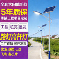 Solar Powered Street Light with Pole for Outdoor Municipal and Rural Lighting