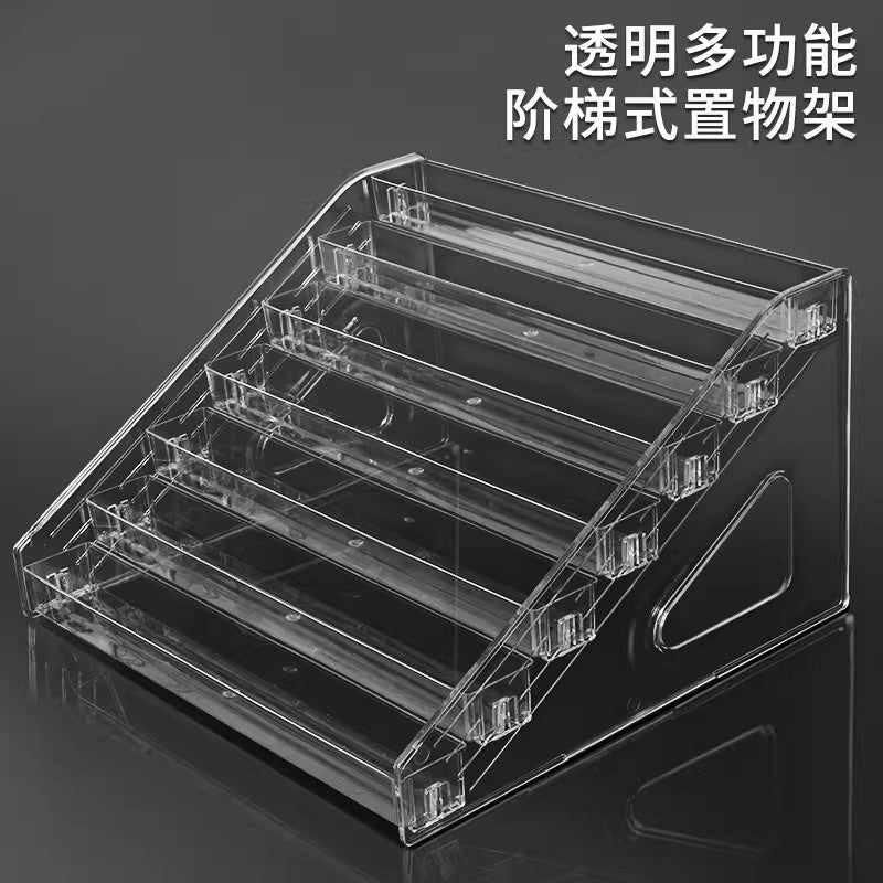 Clear Acrylic Tiered Display Stand for Collectibles, Figurines, and Small Items