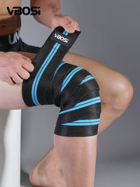 Adjustable Compression Knee Wraps for Weightlifting, Cycling, and Squats