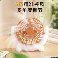 USB Rechargeable Mini Desk Fan with 5 Speeds for Home and Office