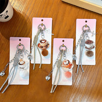 Ins Style Embossed Acrylic Coffee Keychain Bag Charm
