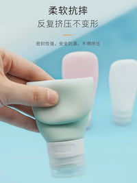 Food Grade Silicone Travel Bottles Set for Lotion, Shampoo, and Shower Gel - Portable Squeezable Containers