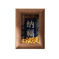 Song Brocade Mini Photo Frame Ornament for Calligraphy and Home Decor, 3-inch