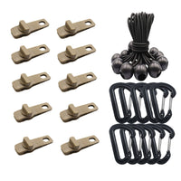 Multifunctional Outdoor Tent Tarp Clips with Windproof Ropes and Carabiners for Camping