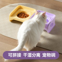 Elevated Pet Feeder with Stainless Steel Bowl, Spill-Proof & Neck Protection Design for Cats and Small Dogs