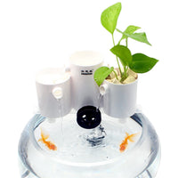 Mini Round Fish Tank 3-in-1 Filter with Water Pump and Filter Media for Small Aquariums