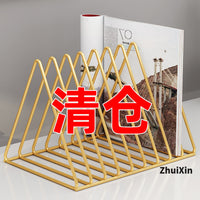 Nordic Creative Triangle Iron Art Bookends Desktop Organizer