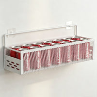 No-Drill Wall-Mounted Bathroom Storage Basket with Hooks