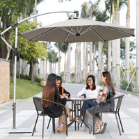 Outdoor Cantilever Patio Umbrella with Cross Base for Garden, Villa, and Beach
