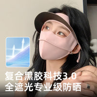 Women's Summer UV Protection Ice Silk Breathable Full Face Sun Mask with Brim