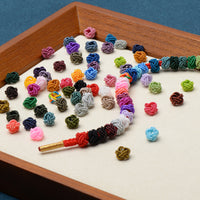 Hand-Woven Pineapple Knot DIY Coil Buttons for Lanyards and Necklaces (100-Pack)