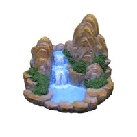 Miniature Mountain Rockery Aquarium Ornament with Flowing Water Effect for Micro Landscape Decor