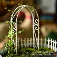 Garden Arch Trellis for Climbing Plants, Small Support Frame for Clematis and Micro Landscapes