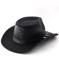 Western Cowboy Hat Set for Men and Women - Black Denim Style for Parties and Decorations