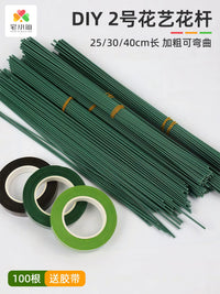 Floral Wire Stem and Green Floral Tape Set for DIY Craft Flowers