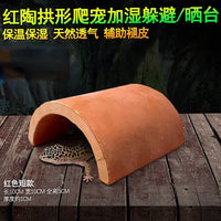 Ceramic Reptile Hideout Cave for Lizards, Snakes, and Tortoises - Terrarium Decor